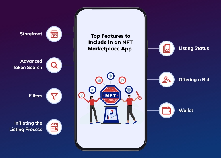 features of NFT marketplace mobile app