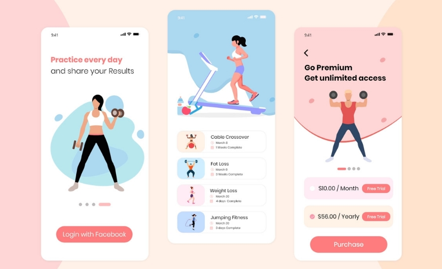 workout and Fitness app development 