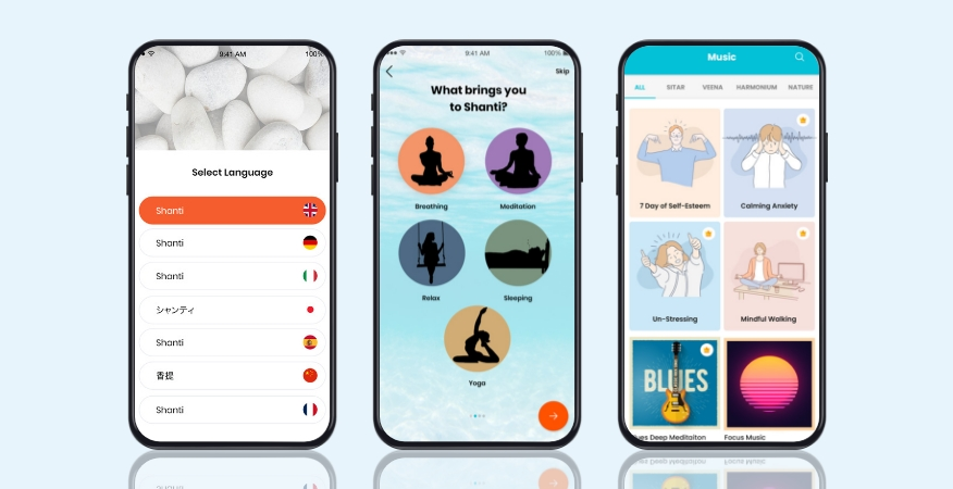 Yoga and Meditation mobile app 