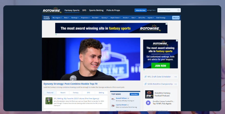 RotoWire Football App 
