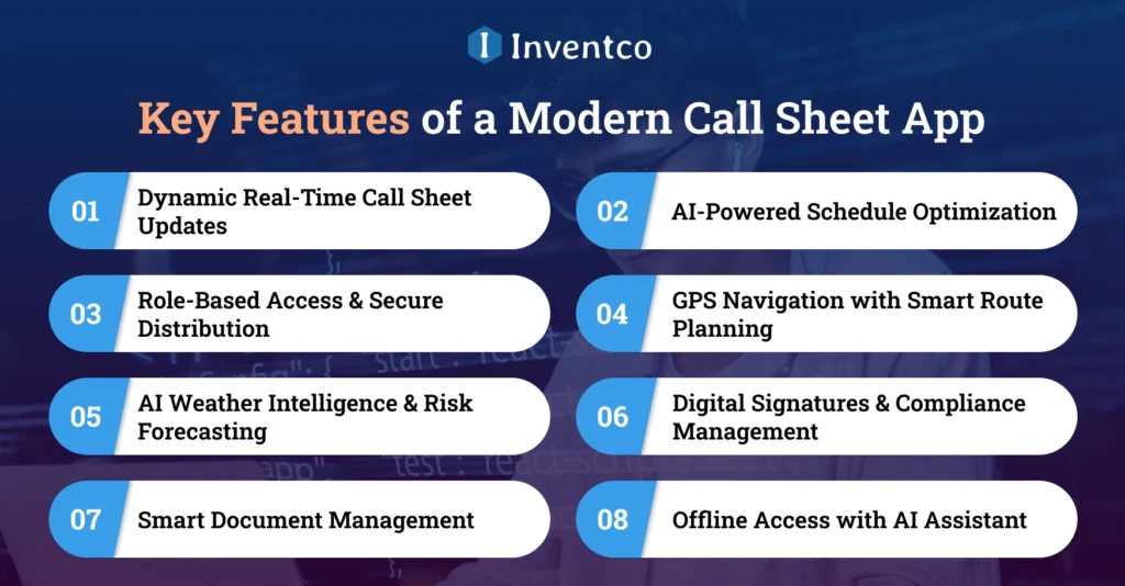 Key Features of a Modern Call Sheet App