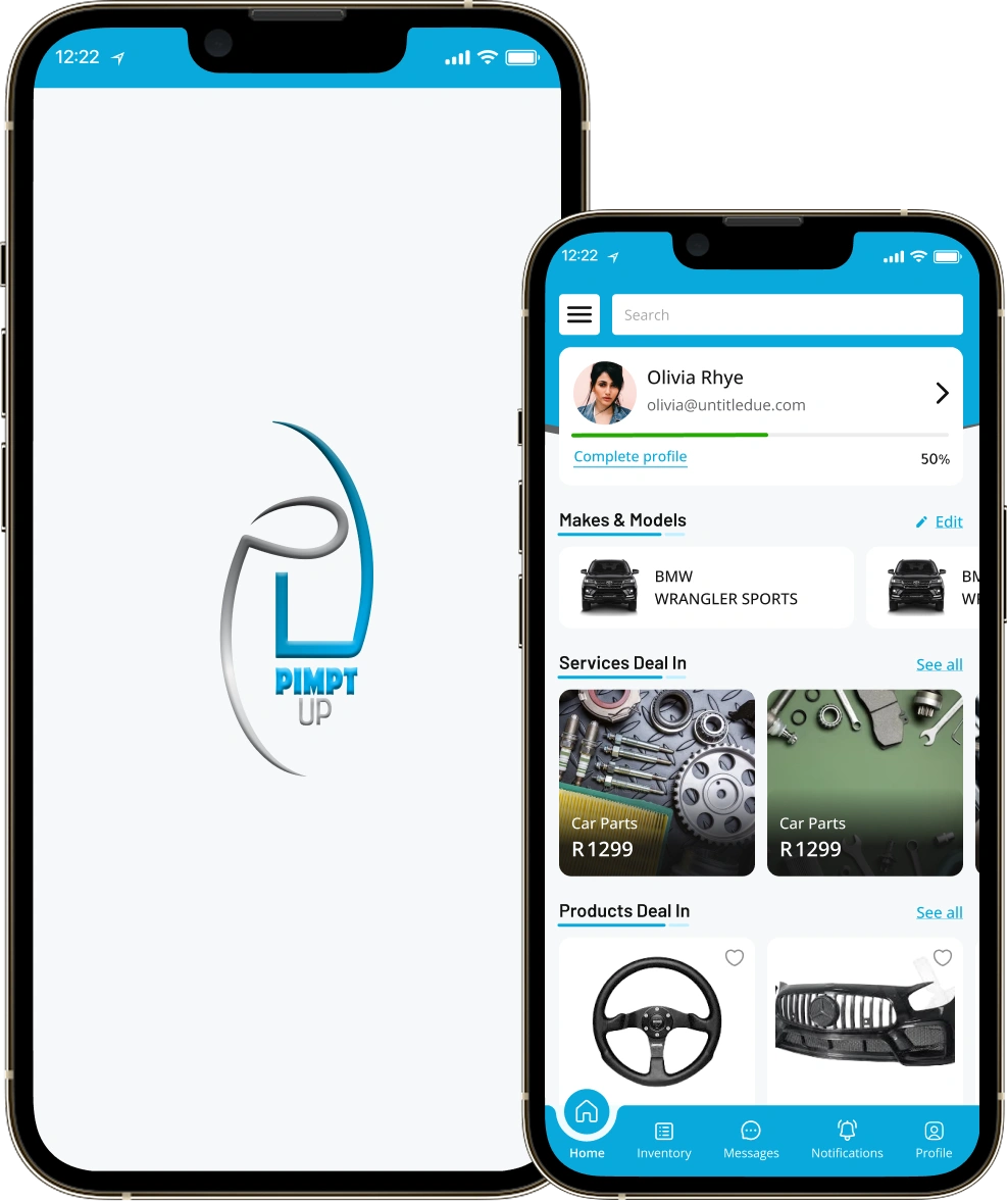 Pimpt UP app screen