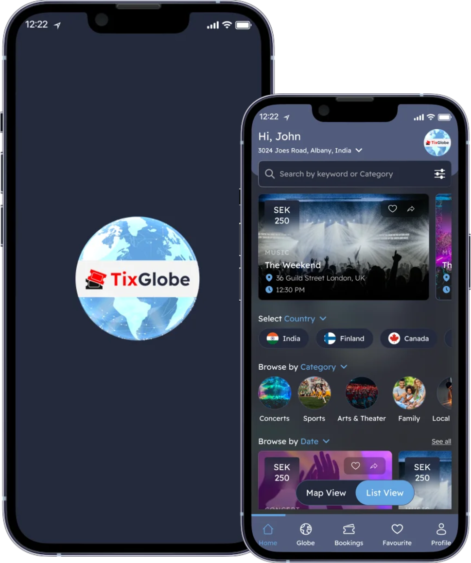 Tix Globe app screen