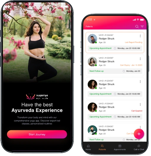 Sugamya wellness app screen
